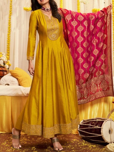 Silk Embroidered Special Designer Anarkali Kurti